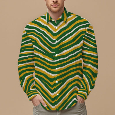 Green Bay football Men's Slim Fit Long Sleeve Shirt – game day outfit, casual fan outfit, image 1.0