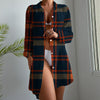 auburn tigers tartan plaid navy orange women's long sleeve shirt dress navy orange tartan plaid game day fashion