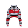 Ohio State Women's Crop Top Hoodie White game day varsity apparel