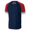 Boston Baseball Vintage T-Shirt – Navy Red Raglan Tee – Classic Game Day Sports Shirt
