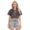 Atlanta Falcons Women's Cropped Shirt red black football outfit back view