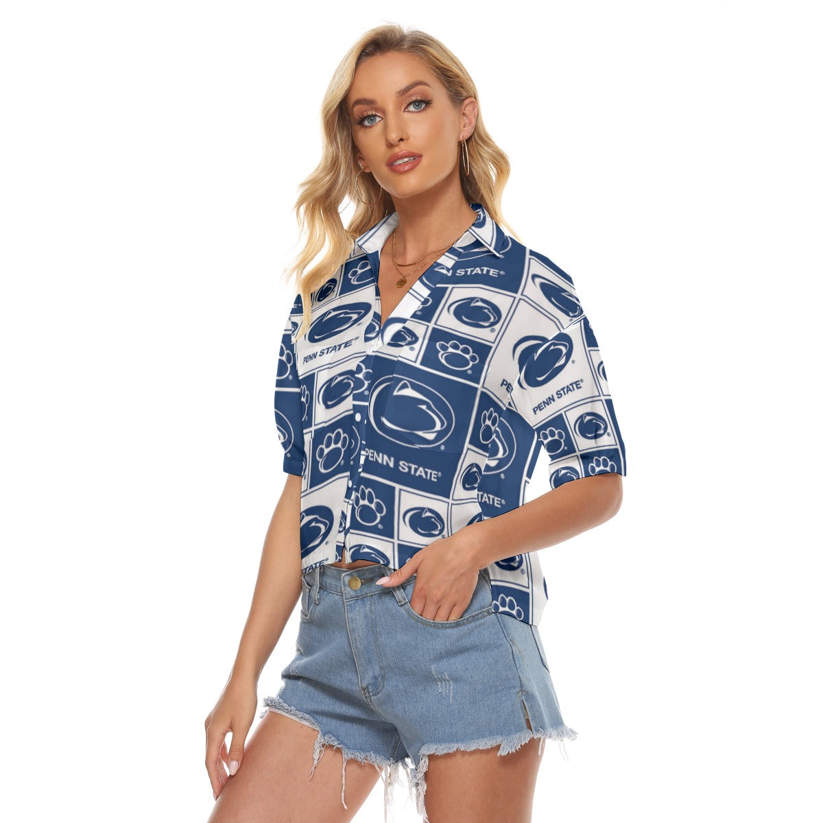 Penn State Nittany Lions Women's V-neck Shirts White varsity sports apparel