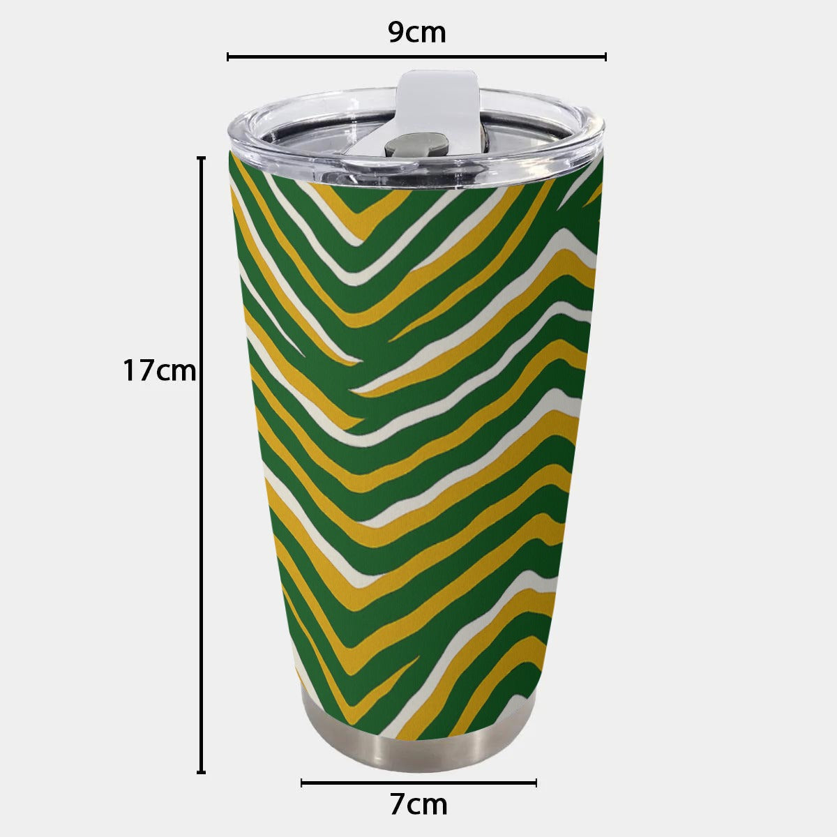 Green Bay football yellow green zebra Tumbler 20oz