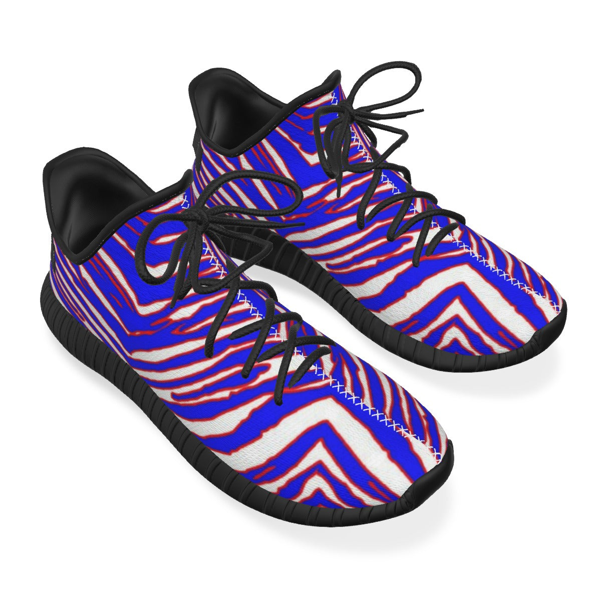 Buffalo football Coconut Shoes – Red Blue White Zebra Game Day Style