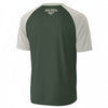 White Smoke Orlando Florida Green V Neck T Shirt – Forest Green and Cream Varsity Athletic Tee