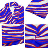 White Smoke Buffalo football Men's Borg Fleece Robe – Red Blue White Zebra Game Day Style