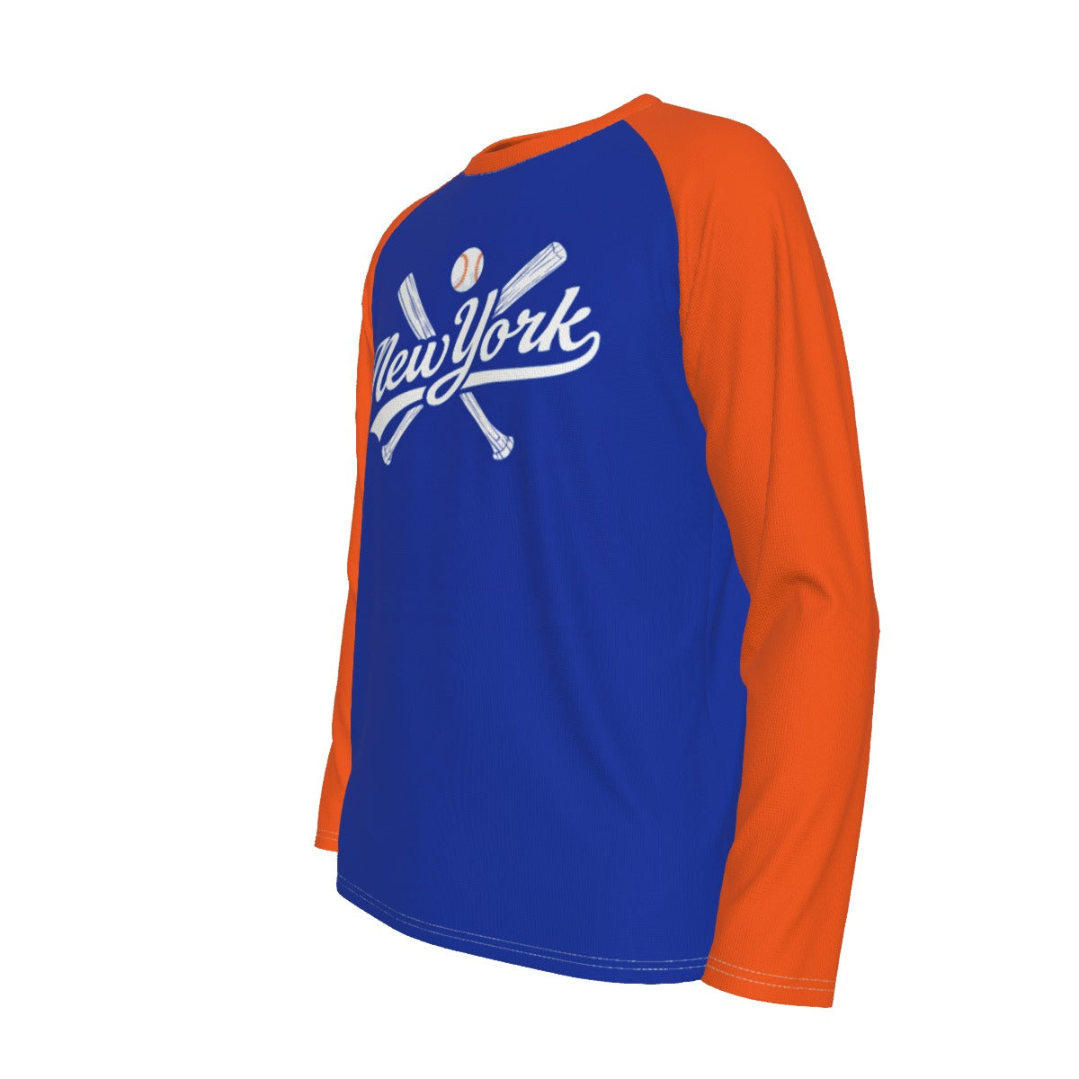 New York Baseball Raglan Long Sleeve T-Shirt – Blue and Orange City Athletic Style