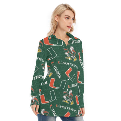 Miami Hurricanes Women's Long Shirt - ACC football apparel varsity sportswear product image 2.0