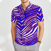 Buffalo Zebra Football Men’s Short Sleeve Polo Shirt with Zipper – Game Day Streetwear Style – casual fan outfit, casual fan outfit, image 1.0