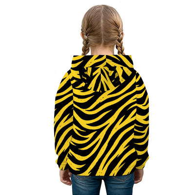 White Smoke Pittsburgh Football Yellow Black Zebra Kid’s Borg  Sweatshirt With Ear