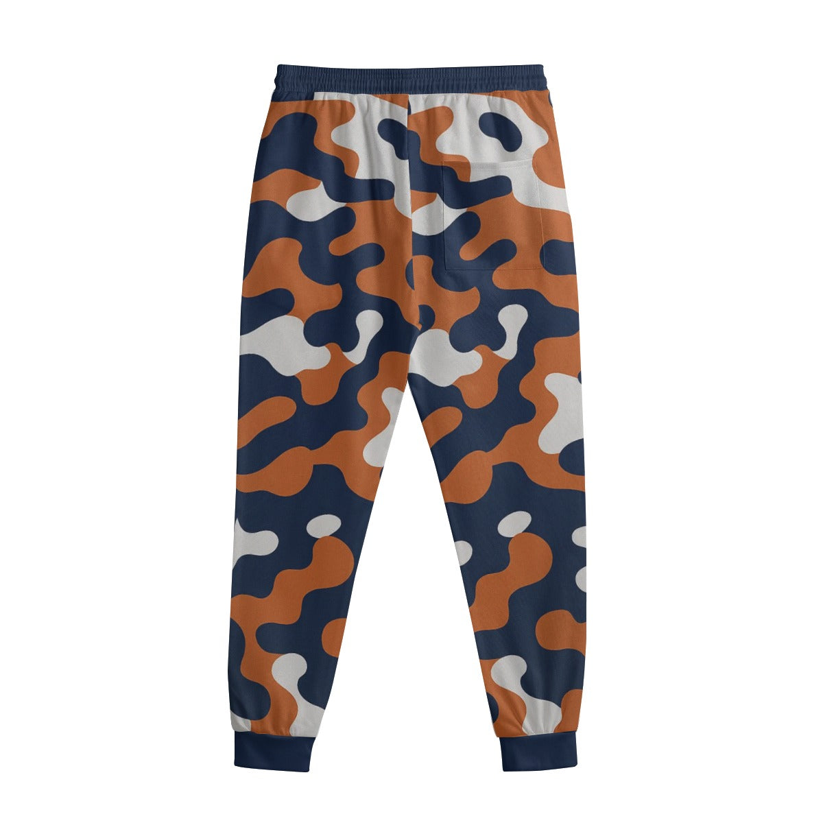 White Smoke Chicago Football Camo Sweatpants for Men – Navy Orange Game Day Lounge Pants