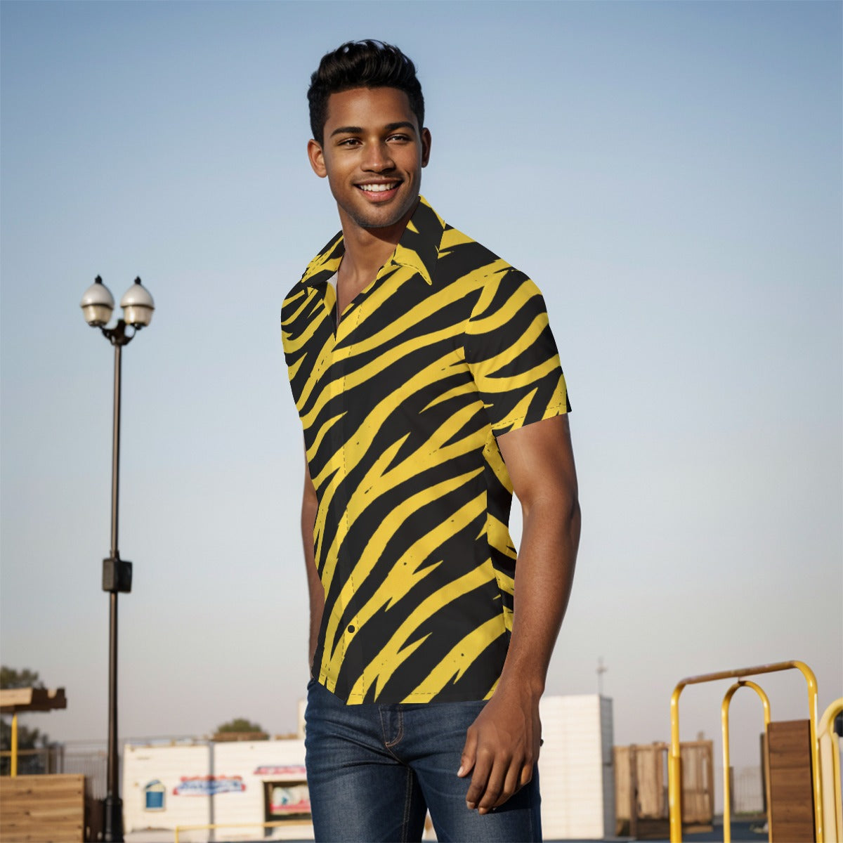 Pittsburgh Football Yellow Black Zebra Men's Shirt