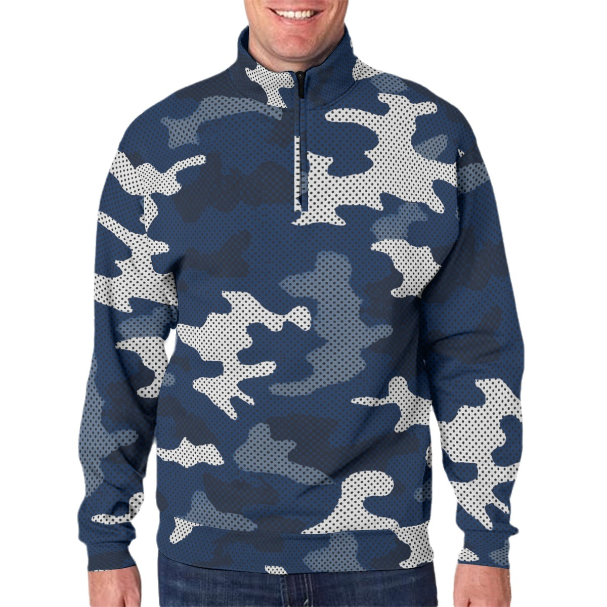 Penn State - Nittany Lions camo Men's Hidden Half-Zip Placket Hoodie White varsity sports apparel