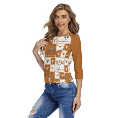 Texas at Austin - Longhorns Women's Raglan Sleeves T-shirts White varsity sports apparel