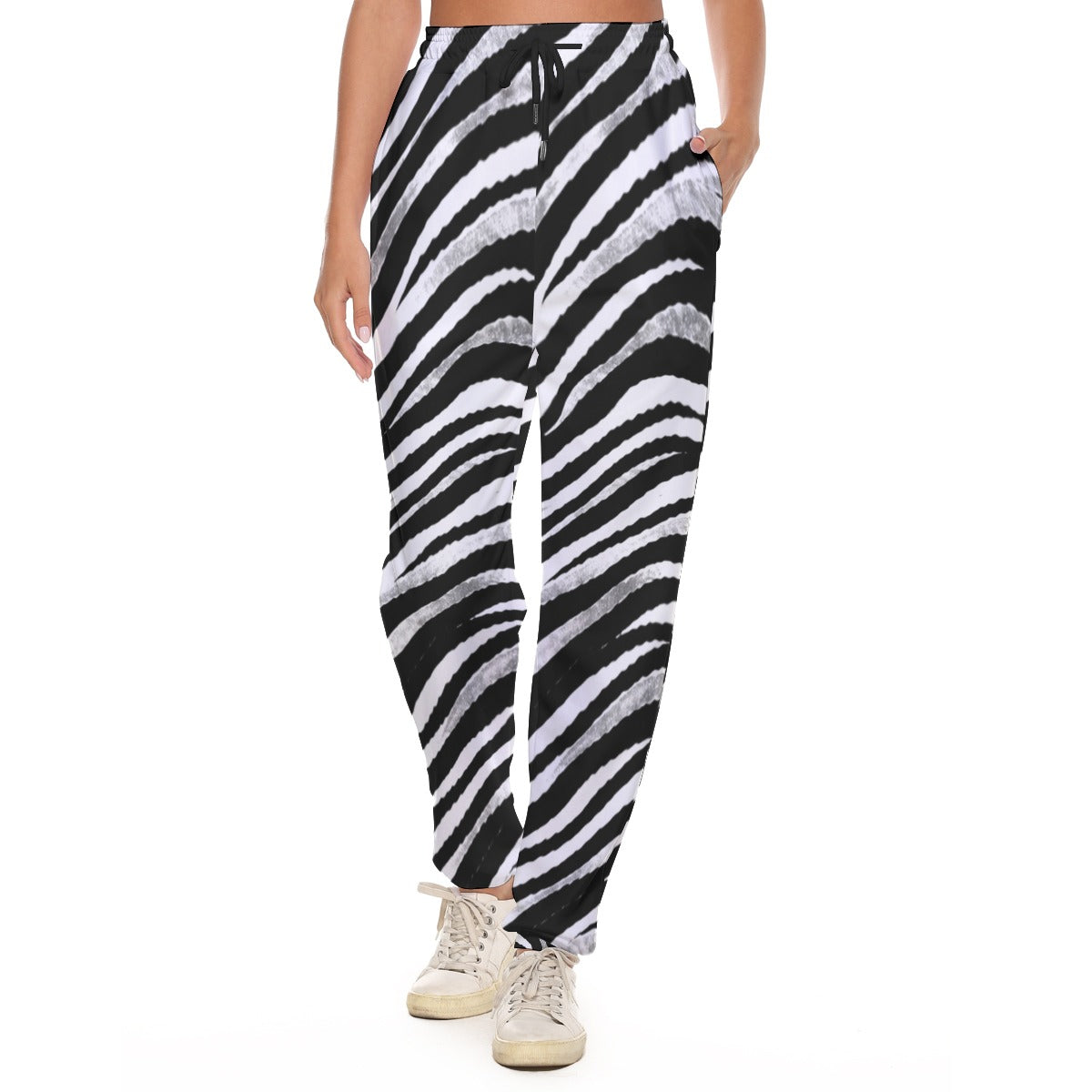 Las Vegas Football Zebra Women's Casual Pants – Black and White Game Day Streetwear – lightweight game day shirt, sportswear style, image 1.0