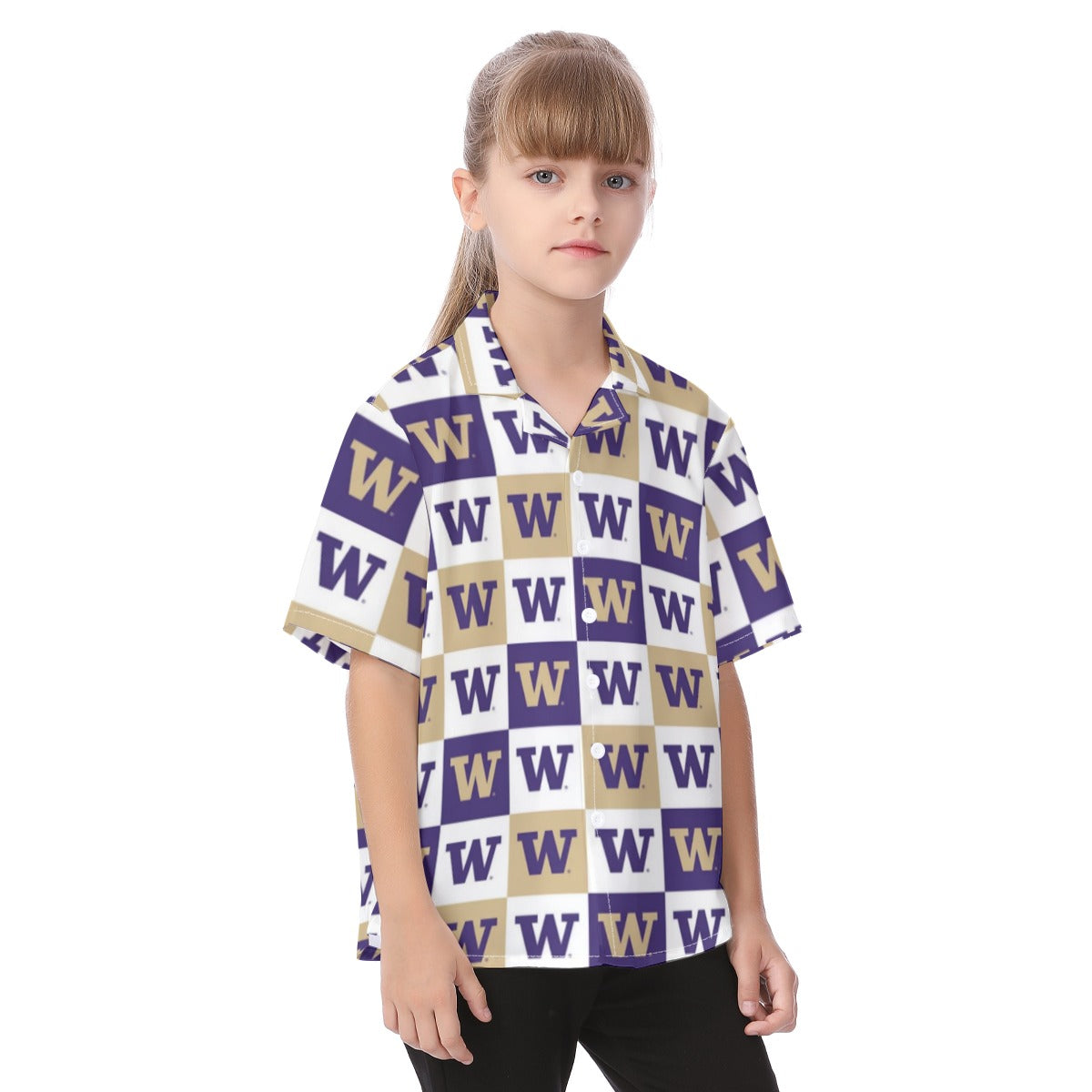 Washington Huskies Kid's Hawaiian Vacation Shirt varsity sportswear product image 2.0