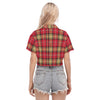 White Smoke San Francisco Football Plaid Women's Cropped Shirt