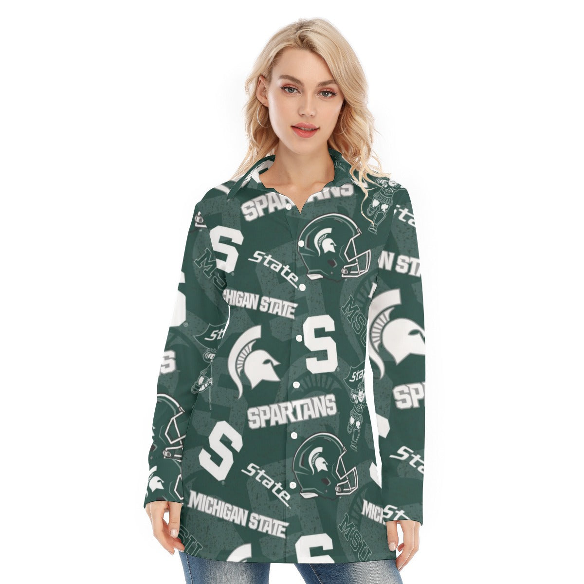 Michigan State Spartans Women's Long Shirt - Big Ten football apparel varsity sportswear product image 1.0