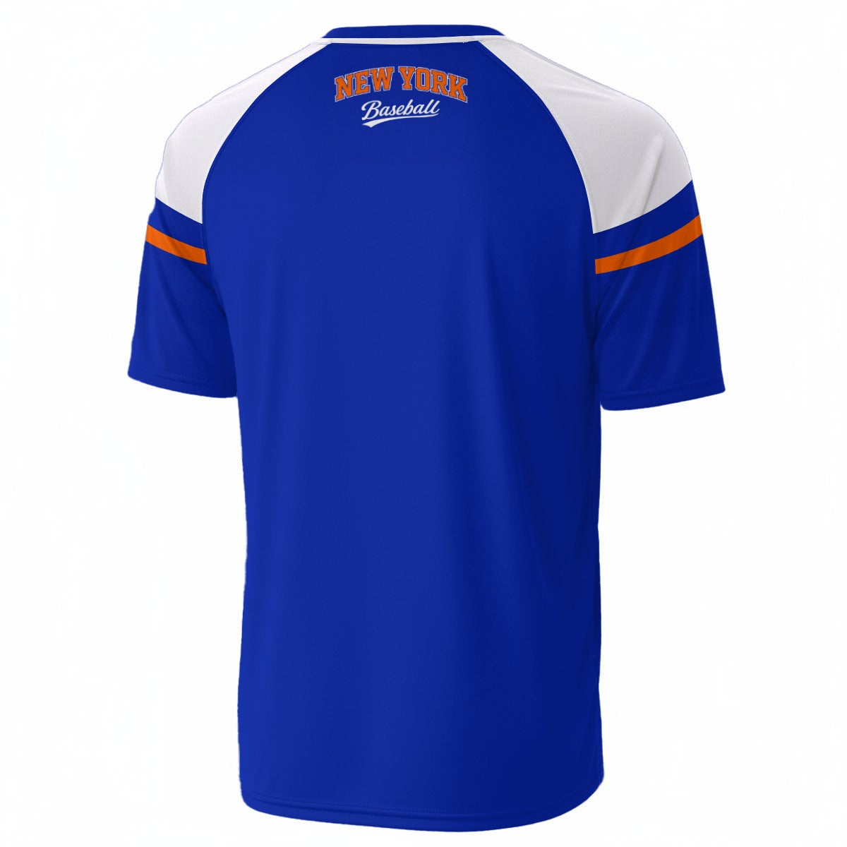White Smoke New York Baseball Fan T-Shirt – Blue and Orange Streetwear Game Day Shirt