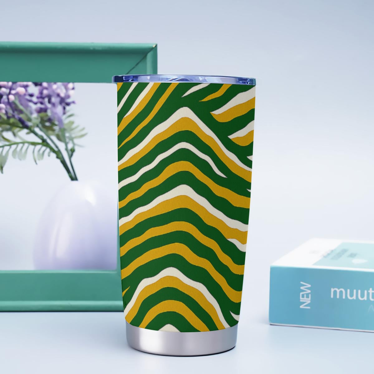 Green Bay football yellow green zebra Tumbler 20oz