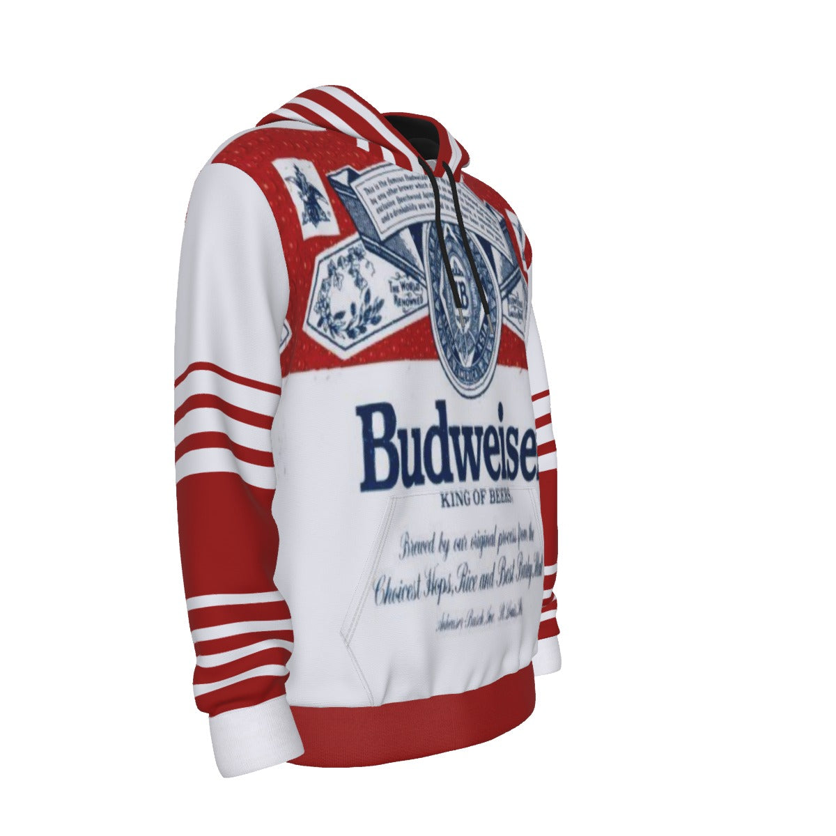 Vintage American Beer Label Inspired Hoodie – Retro 90s Hockey Style Streetwear Sweatshirt