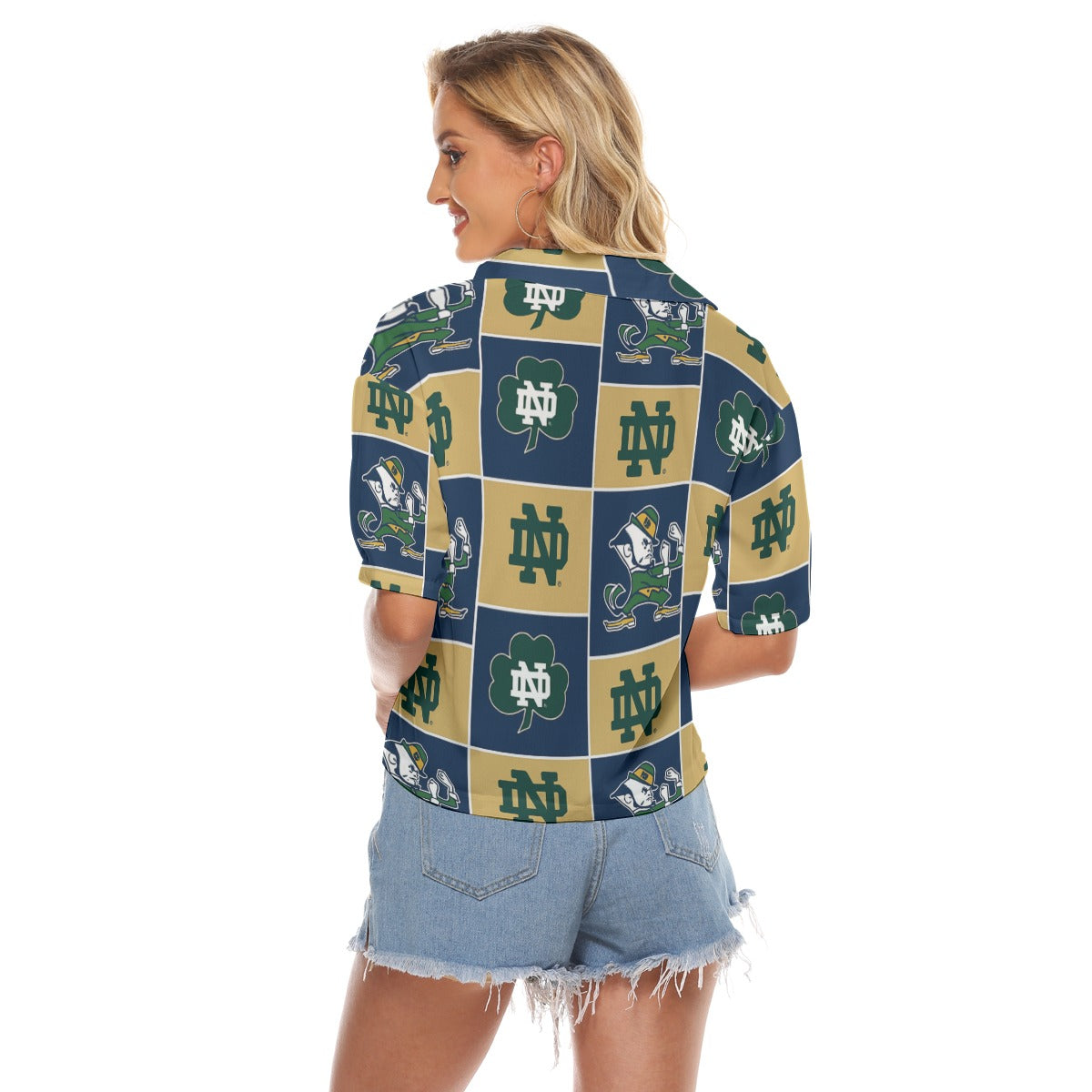 Notre Dame Fighting Irish Women's V-neck Shirts White varsity sports apparel