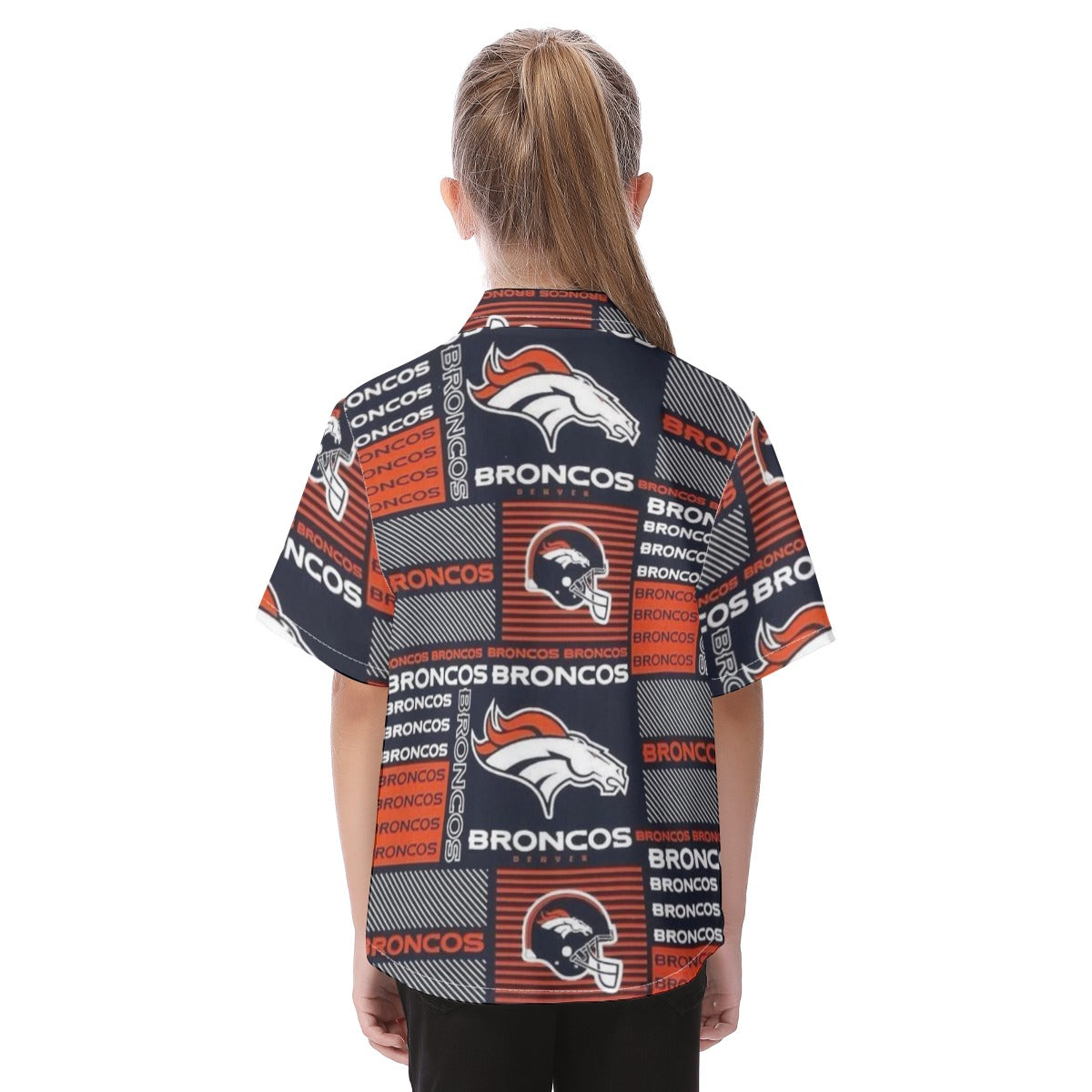 Denver Broncos Kid's Hawaiian Vacation Shirt streetwear fashion product image 4