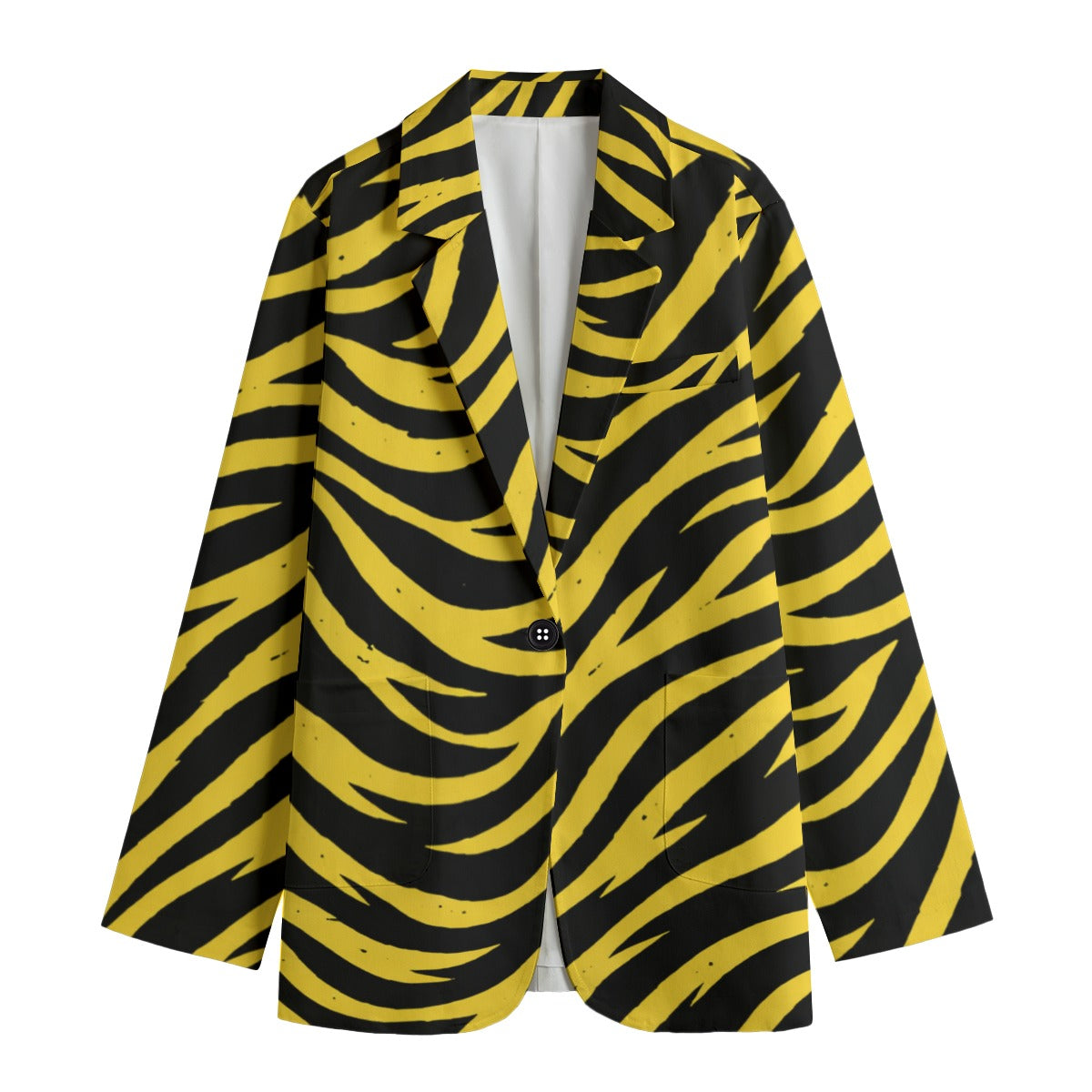Pittsburgh Football Yellow Black Zebra Women's Leisure Blazer – football shirt, casual fan outfit, image 1.0