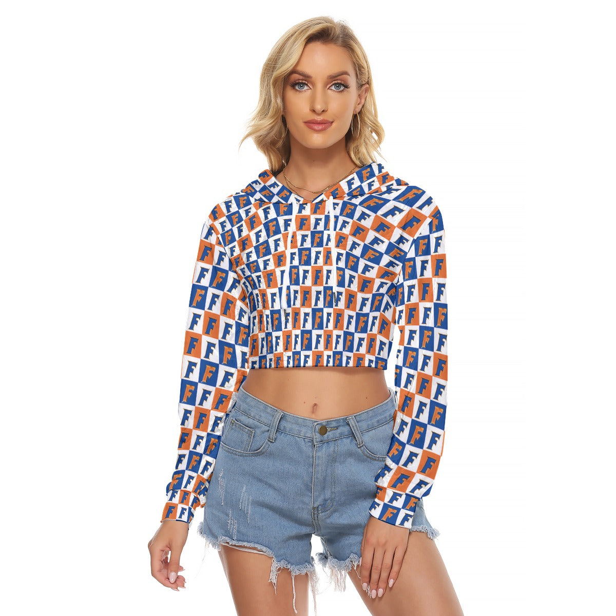 Florida - Gators Women's Crop Top Hoodie|Velvet - college football fan apparel sportswear product image 1.0