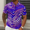 Buffalo Zebra Football Men’s Short-Sleeved Zip Polo Shirt – Structured Game Day Style (180 GSM) – lightweight game day shirt, fan gear, image 1.0
