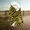 Pittsburgh Football Yellow Black Zebra Women's Hooded Double-Breasted Winter Coat With Fleece – game day outfit, nfl fan apparel, image 1.0