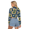 Notre Dame - Fighting Irish Women's Crop Top Hoodie|Velvet White varsity sports apparel