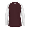 Dark Slate Gray Tampa Florida USA Burgundy and White Long Sleeve Shirt Men Varsity Raglan Tee