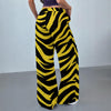 Gray Pittsburgh Football Yellow Black Zebra Women's Casual Pants|230GSM