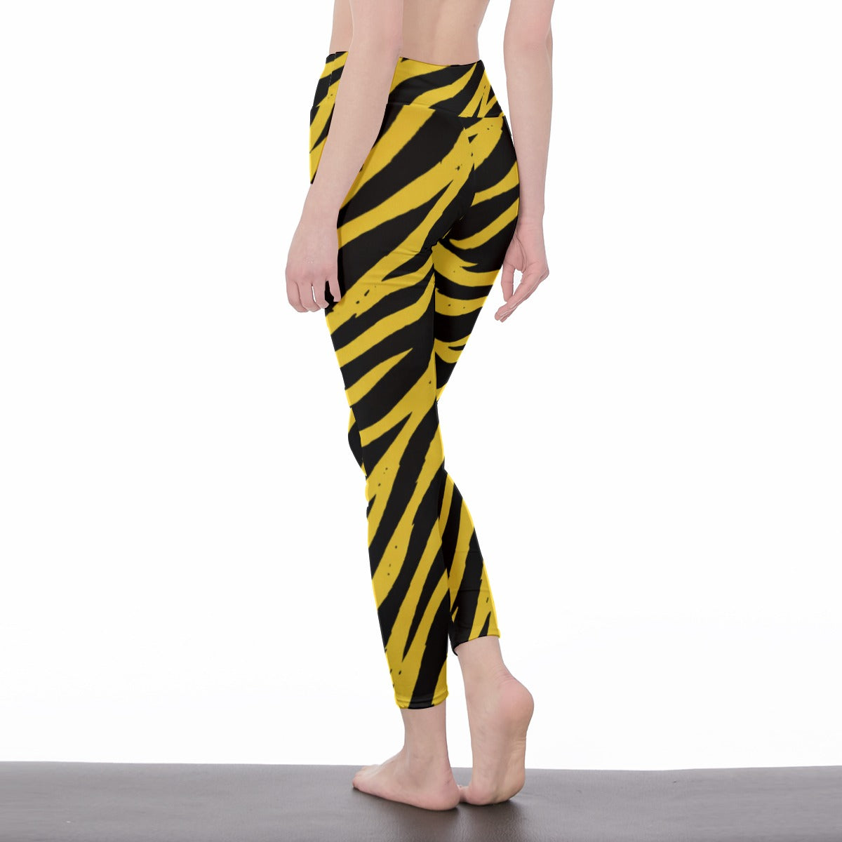 Pittsburgh Football Yellow Black Zebra Women’s High Waist Leggings With Side Stitch Closure – Game D