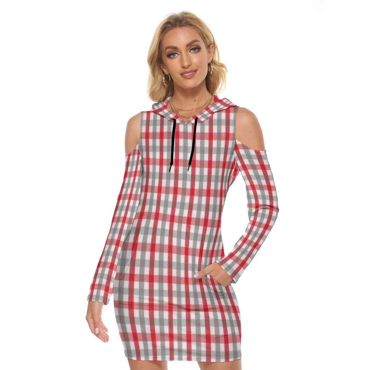 Alabama Crimson Tide Tartan Plaid Crimson White Women's Tight Dress streetwear fashion product image 3