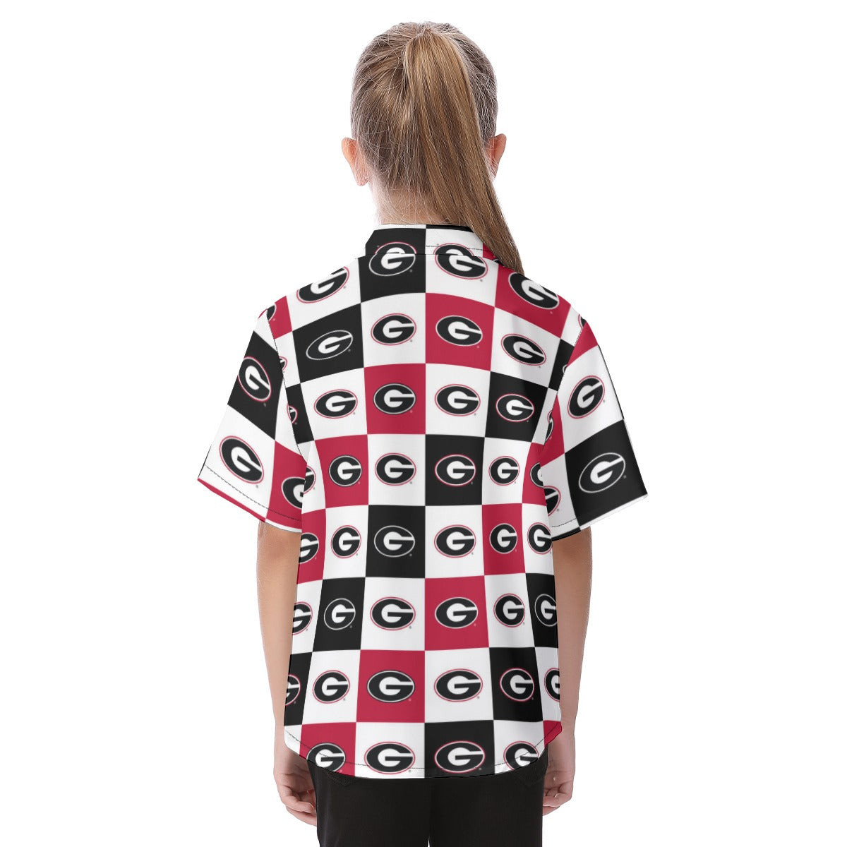 Georgia Bulldogs Kid's Hawaiian Vacation Shirt White varsity sports apparel