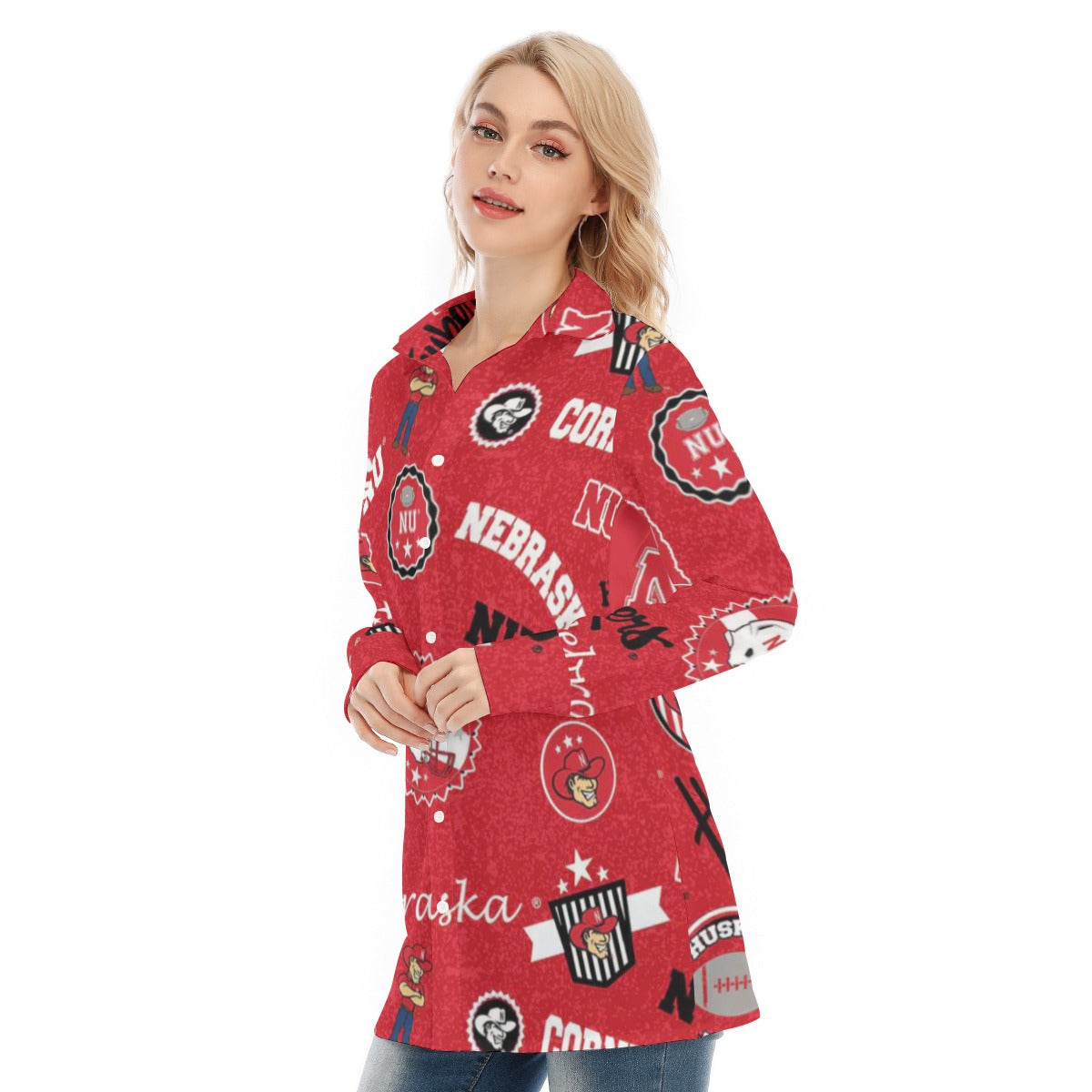 Nebraska Lincoln Cornhuskers Women's Long Shirt - Big Ten football apparel varsity sportswear product image 3.0