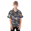 Baltimore Ravens  Kid's Hawaiian Vacation Shirt purple black football outfit back view
