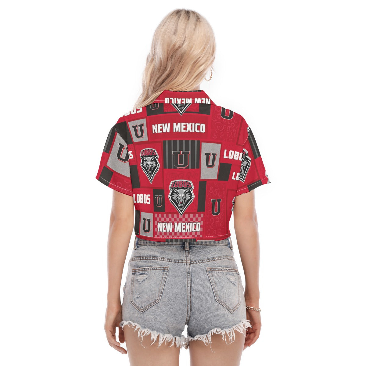 New Mexico Lobos Women's Cropped Shirt White game day apparel