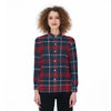 arizona wildcats tartan plaid navy red women's elastic-back shirt navy red tartan plaid game day fashion