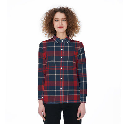 arizona wildcats tartan plaid navy red women's elastic-back shirt navy red tartan plaid game day fashion
