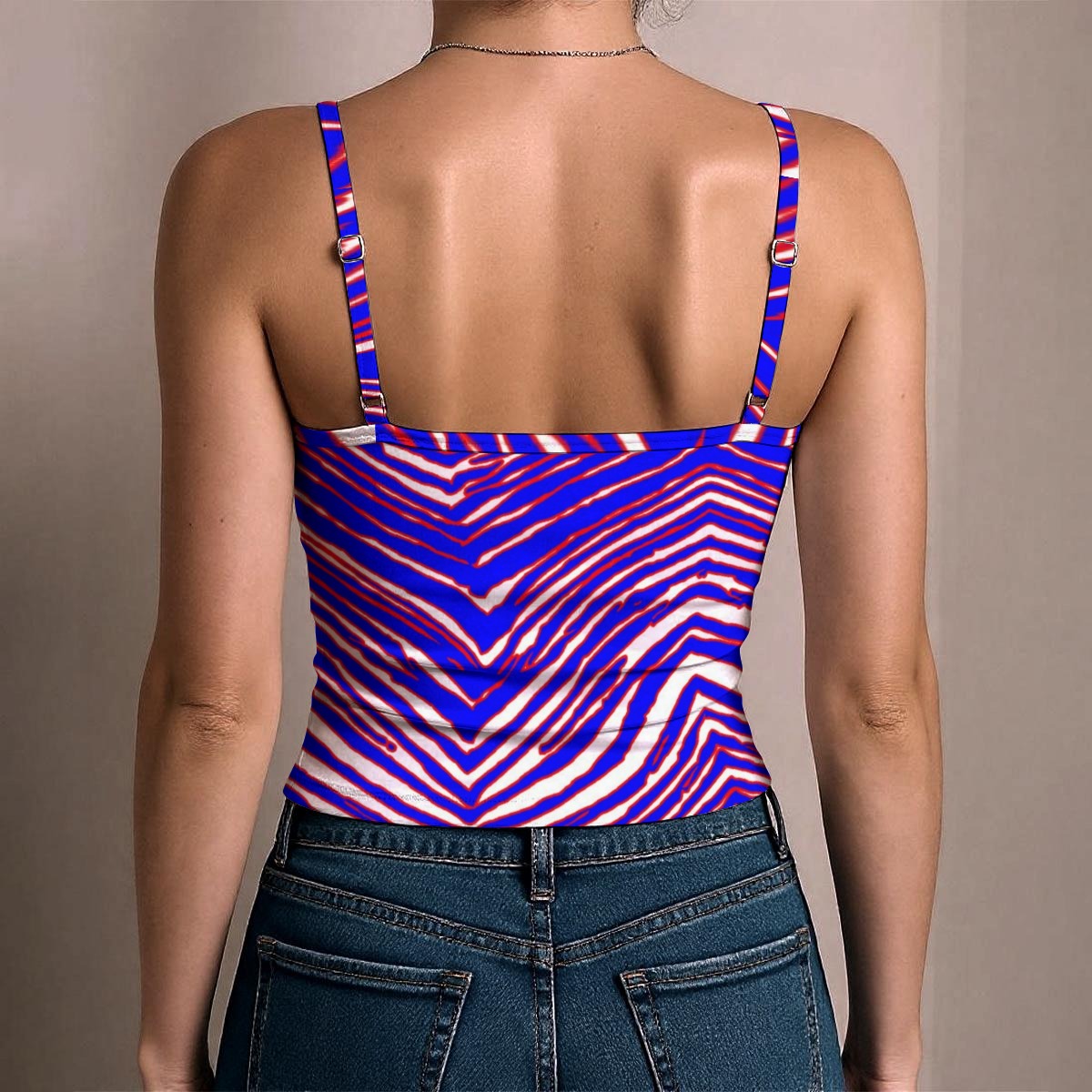 Buffalo Zebra Football Women’s Spaghetti Strap Tank Top – Lightweight Game Day Style