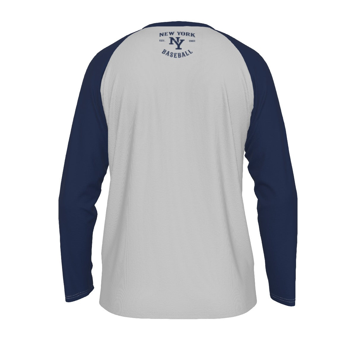 Gray New York Baseball Raglan Long Sleeve Shirt – Est. 1903 Vintage Athletic Design, Grey and Navy tee