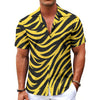 Pittsburgh Football Yellow Black Zebra Men's Hawaiian Shirt With Button Closure – game day outfit, game day outfit, image 1.0