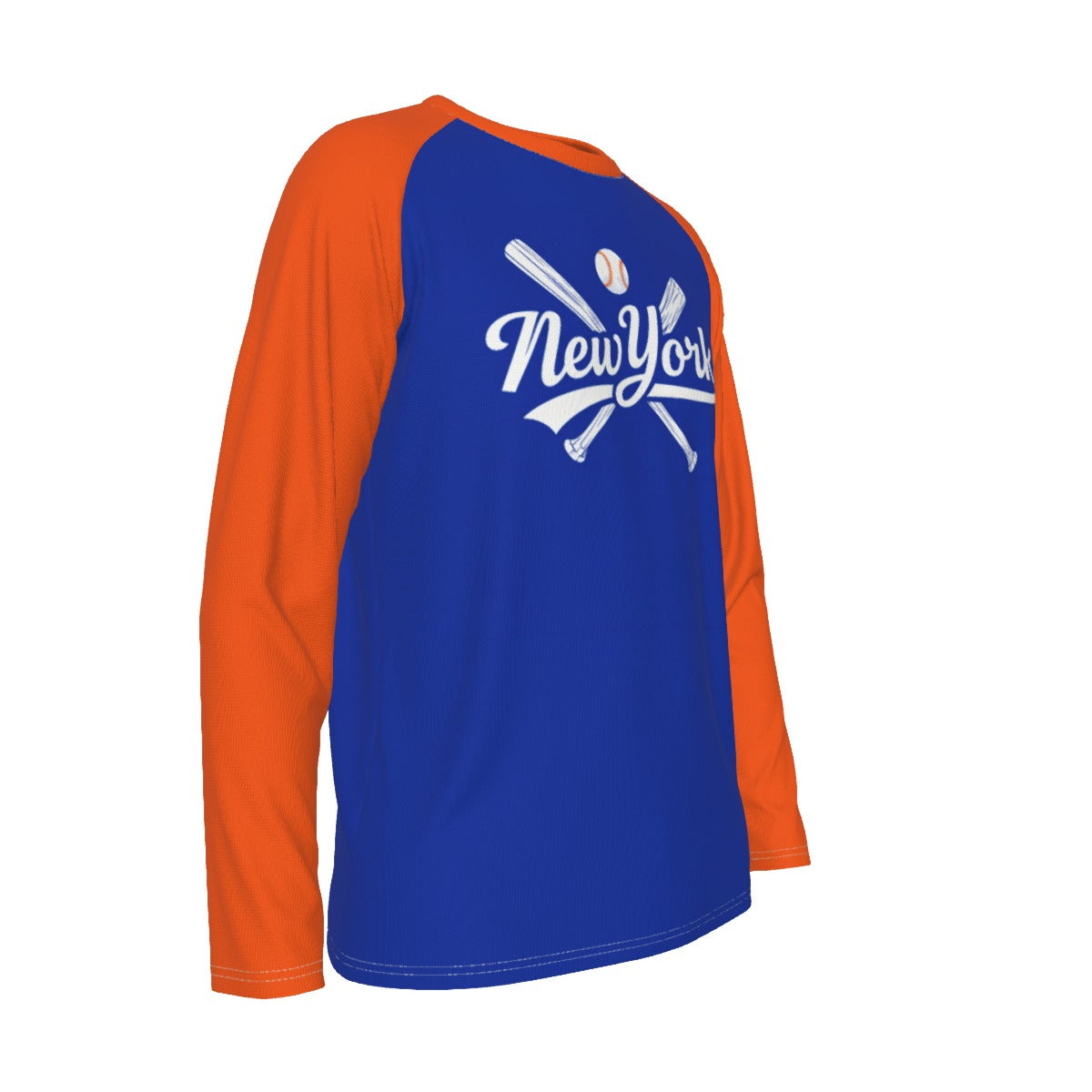 New York Baseball Raglan Long Sleeve T-Shirt – Blue and Orange City Athletic Style