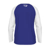 Dark Slate Blue Charlotte NC 704 Long Sleeve Varsity Shirt – Blue White Athletic Raglan Tee