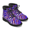 White Smoke All-Over Print Men's Short Boots – Red Blue White Zebra Game Day Style