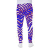 White Smoke Buffalo Men's Sweatpants – Red Blue White Zebra Game Day Style