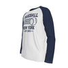 White Smoke New York Baseball Raglan Long Sleeve Shirt – White and Navy Athletic Tee Est. 1903